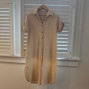 Paradise USA Collard Button Down Dress Cover Up